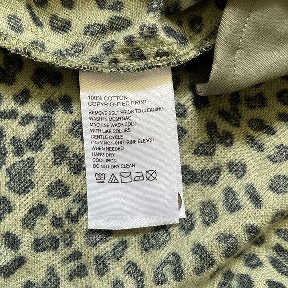 Tommy Bahama XS Shirt Dress | Leopard Corduroy, Cotton Belted Pockets Safari New - Picture 5 of 10